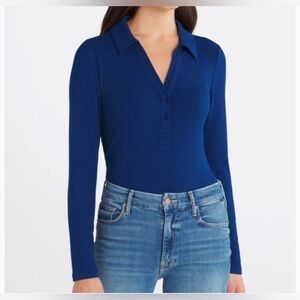 NEW…Violets and Roses Ribbed Knit Collared Bodysuit